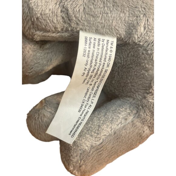 Dr. Seuss Horton Hears A Who Plush Elephant Stuffed Animal Toy Sewn Eyes 8" tall - Picture 3 of 4